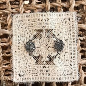 Kendra Scott silver studs platinum drusy